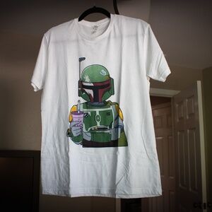 Star Wars - Boba Fett drinks Boba Tea - White T-Shirt